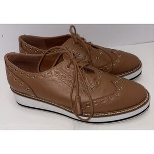 Shelly London Womans Brown Tassel Winchester Platform Wedge‎ Oxfords 7.5